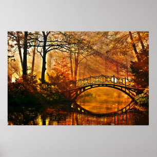 Zen paradise bridge, peace and love by healinglove poster