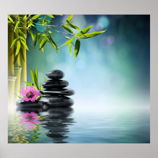 Zen paradise garden,serenity,peaceful,yoga poster (Front)