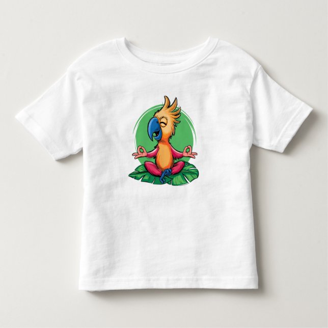 Zen Parrot – Tropical Meditation Art  Toddler T-Shirt (Front)