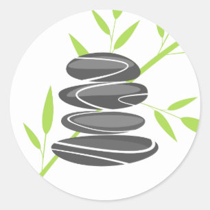 Zen pebble stones stack stickers or envelope seals