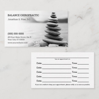 Zen Pebbles Chiropractic Appointment Card