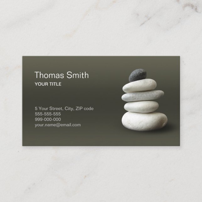 Zen Pebbles Harmony Business Card (Front)