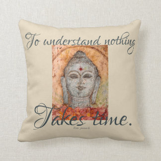Zen Proverb Buddha Watercolor Art Pillow