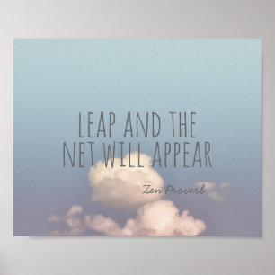 zen proverb poster with  blue sky photograph