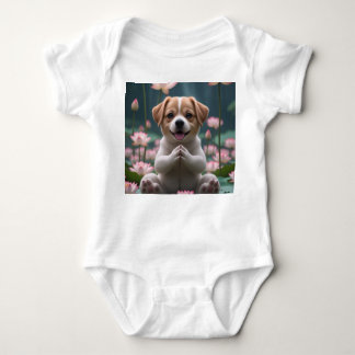 Zen Puppy on Lotus - Baby Bodysuit