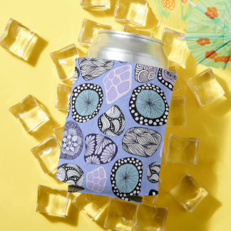 Zen Purple Floral Design Can Cooler