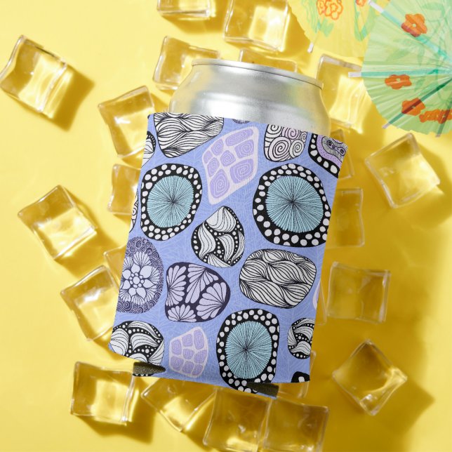 Zen Purple Floral Design Can Cooler (In Situ Summer)