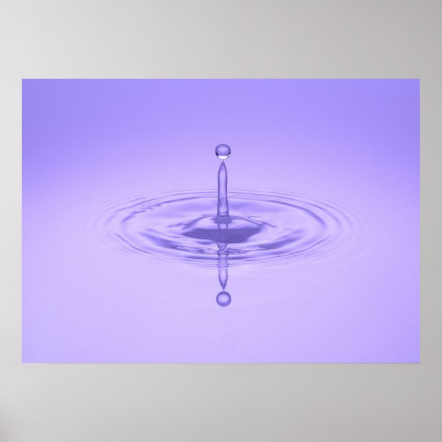 Zen Purple Water Drop Ocean Love Peace Inspiration Poster (Front)