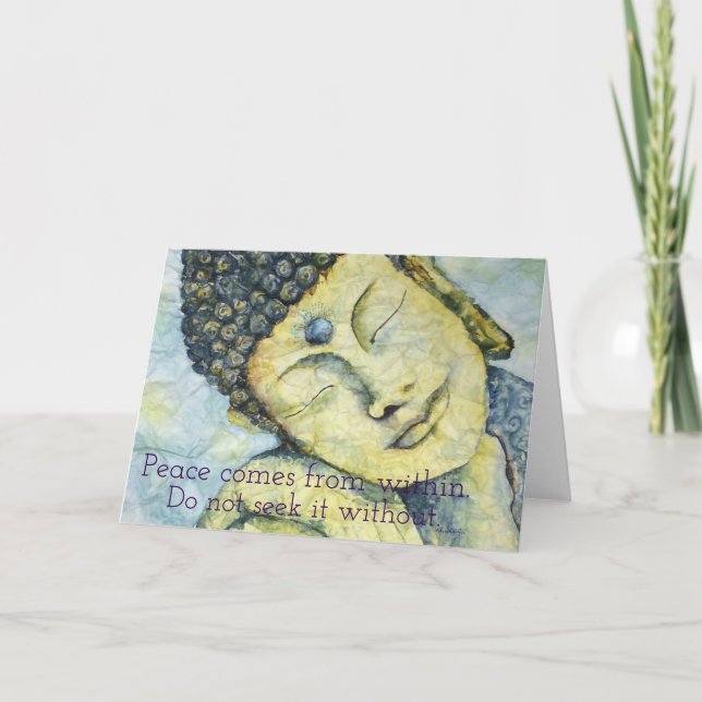 Zen Quote Buddha Art Greeting Card (Front)