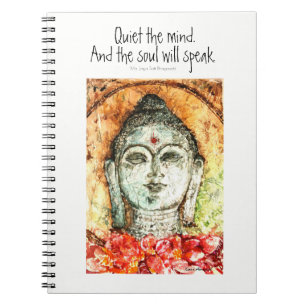 Zen Quote Buddha Watercolor Art Spiral Notebook