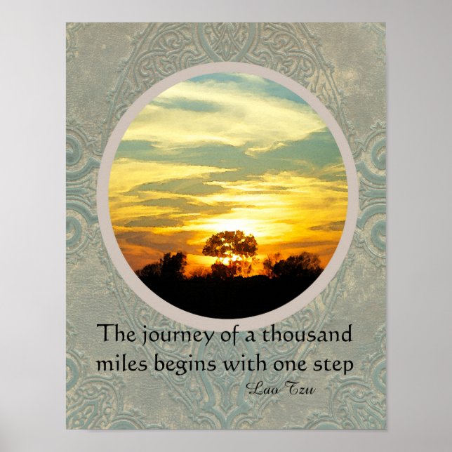 zen quote poster the journey on nature photo art (Front)