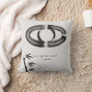 Zen Quote: Wisdom and Meditation  Cushion