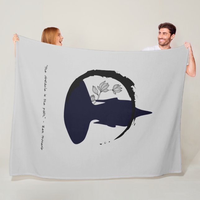 Zen Quote: Wisdom and Meditation  Fleece Blanket (In Situ)