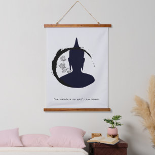 Zen Quote: Wisdom and Meditation Hanging Tapestry