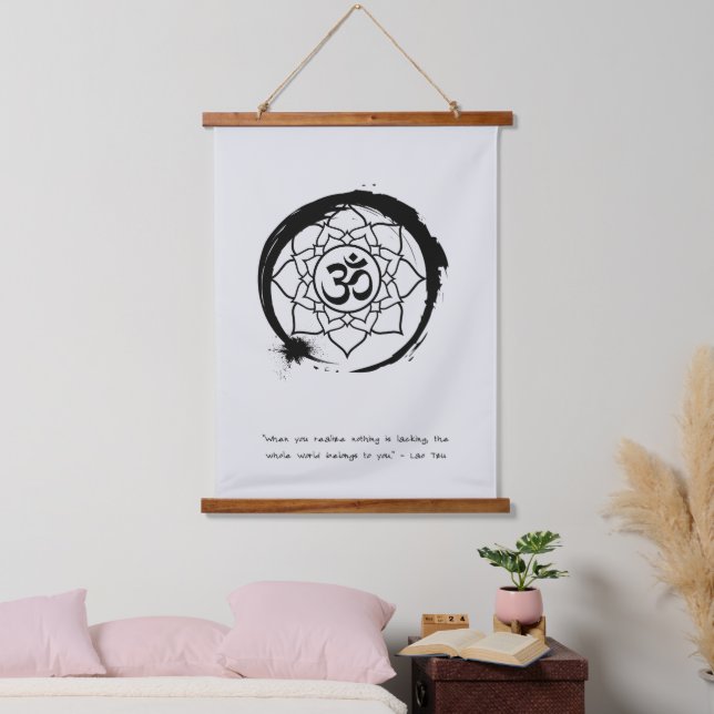 Zen Quote: Wisdom and Meditation  Hanging Tapestry (Bedroom)