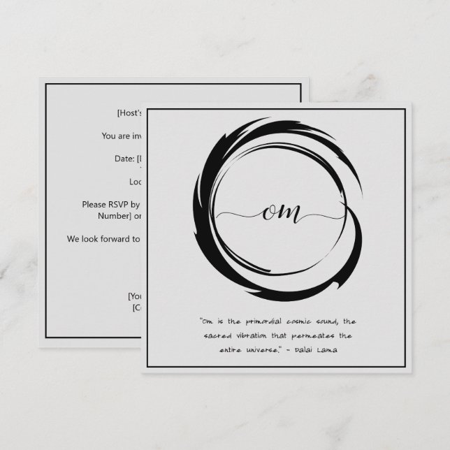Zen Quote: Wisdom and Meditation Invitation (Front/Back)