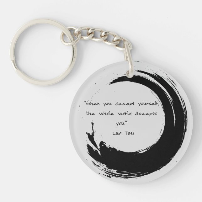 Zen Quote: Wisdom and Meditation Key Ring (Front)