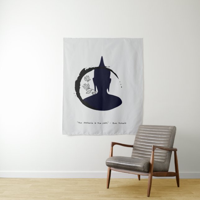 Zen Quote: Wisdom and Meditation Tapestry (In Situ)