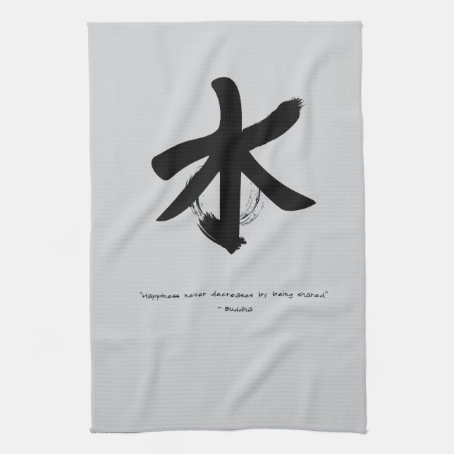 Zen Quote: Wisdom and Meditation  Tea Towel (Vertical)