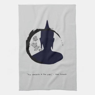 Zen Quote: Wisdom and Meditation Tea Towel