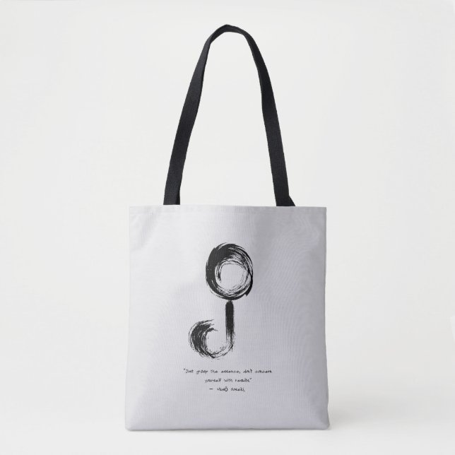 Zen Quote: Wisdom and Meditation Tote Bag (Front)