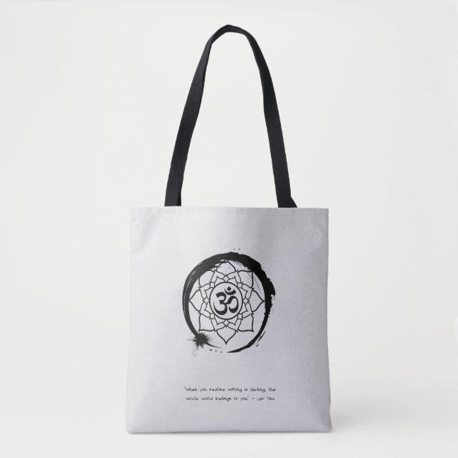 Zen Quote: Wisdom and Meditation Tote Bag (Front)