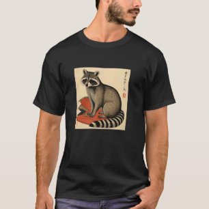 Zen Racoon Ukiyo-e Style u2013 Japanese Art Anima T-Shirt
