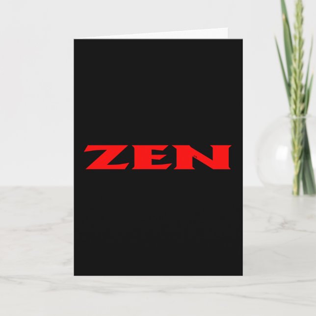 Zen red black greeting card (Front)