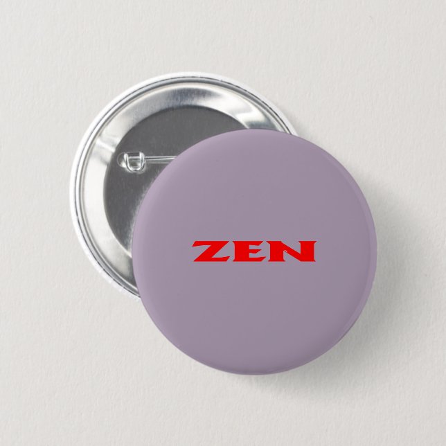 Zen red grey standard round button (Front & Back)