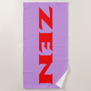 Zen red lilac beach towel