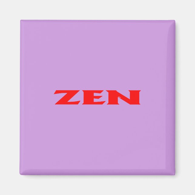 Zen red lilac square magnet (Front)