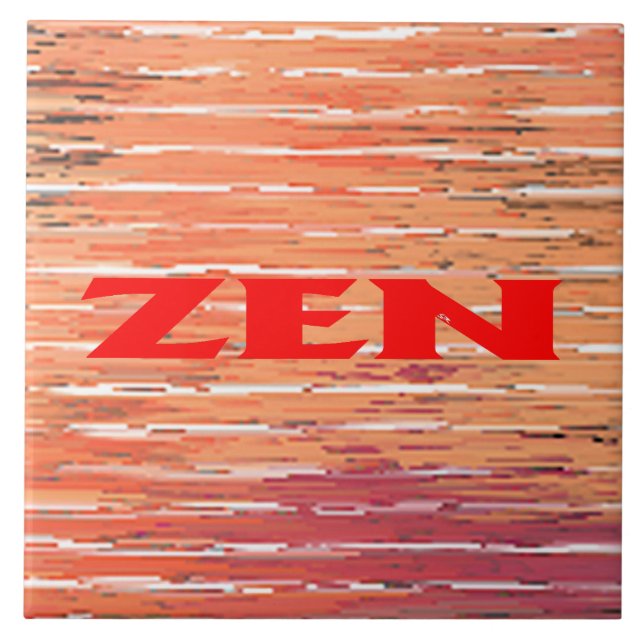 Zen red reeds large tile (Front)