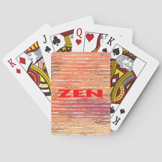 Zen red reeds Poker playing cards (Back)