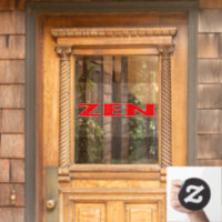 Zen red see-thru window cling front stick