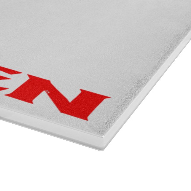 Zen red white glass cutting board (Corner)