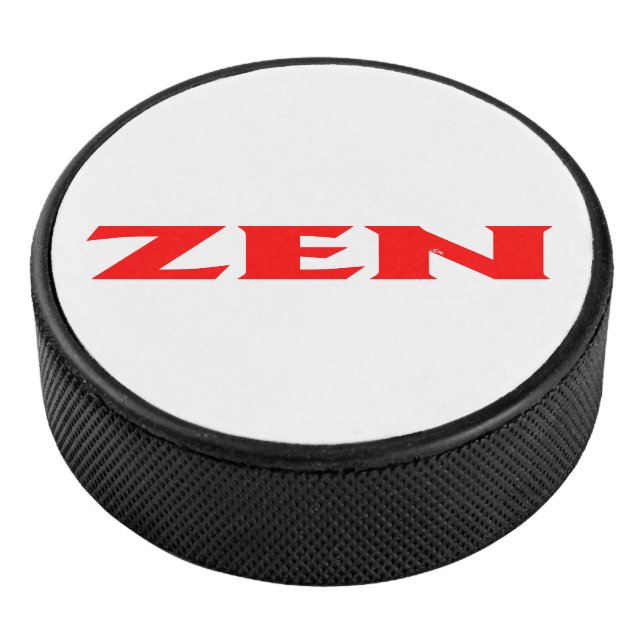 Zen red white hockey puck (3/4)