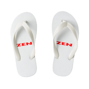 Zen red white toddler flip flops