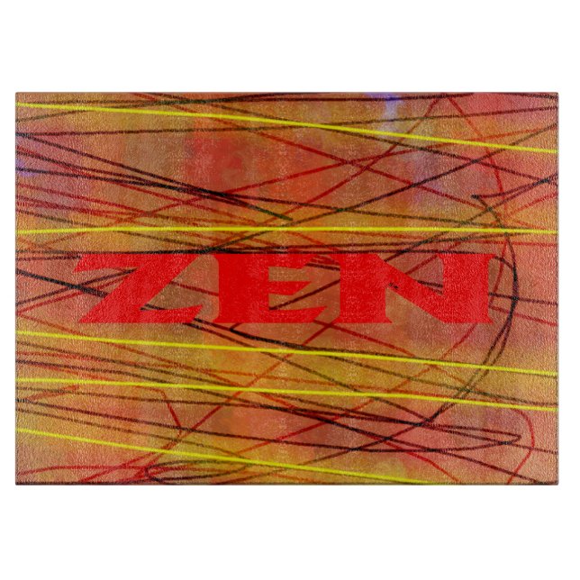 Zen red wire glass cutting board (Front)