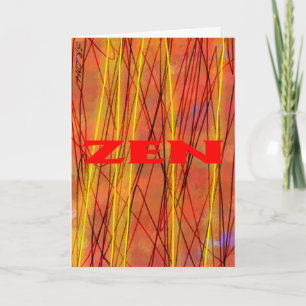 Zen red wire greeting card