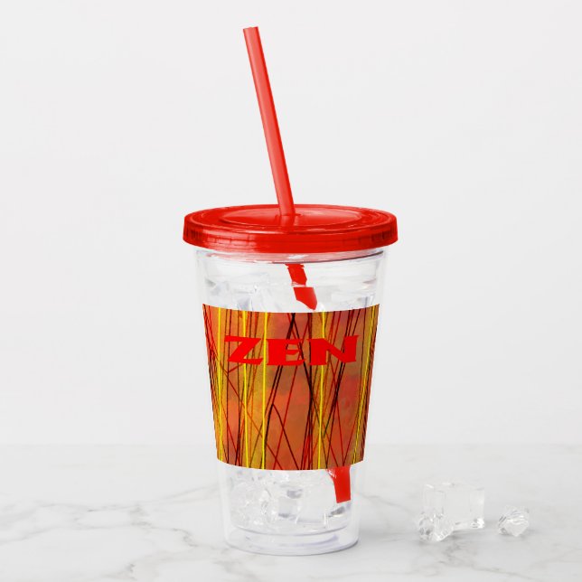 Zen red wire red acrylic tumbler (Front Ice)
