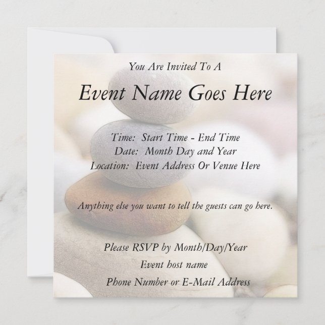 Zen Rock Garden Invitation (Front)