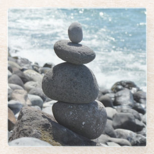 Zen Rock Pile Stone Stacking Beach Coaster