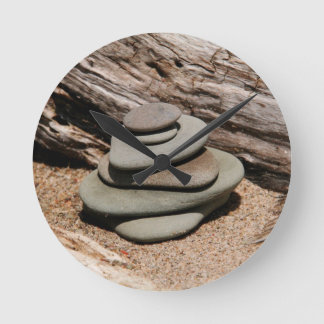 Zen Rocks Round Clock