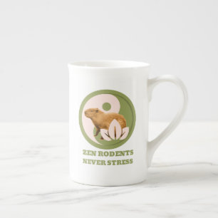 Zen Rodents Never Stress Capybara Bone China Mug