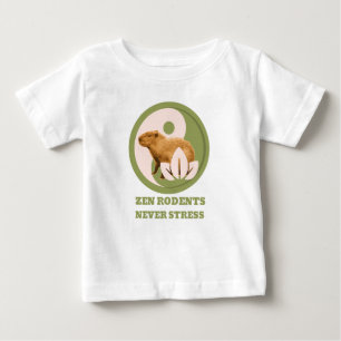 Zen Rodents Never Stress Capybara Humour Baby T-Shirt