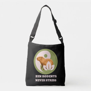 Zen Rodents Never Stress Capybara Humour Crossbody Bag