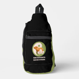 Zen Rodents Never Stress Capybara Humour Sling Bag
