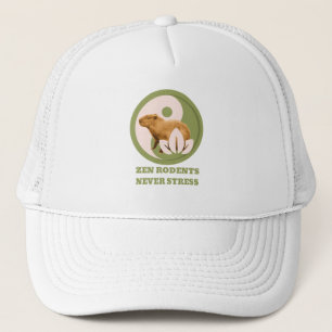 Zen Rodents Never Stress Capybara Humour Trucker Hat