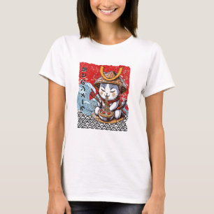 Zen Samurai Cat Noodle Delight T-Shirt