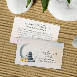 Zen Serenity Spa Watercolor Art Business Card